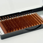 Medium Brown Cashmere Lash Extensions .05 – CC & D Curl Mixed Tray 16 Row
