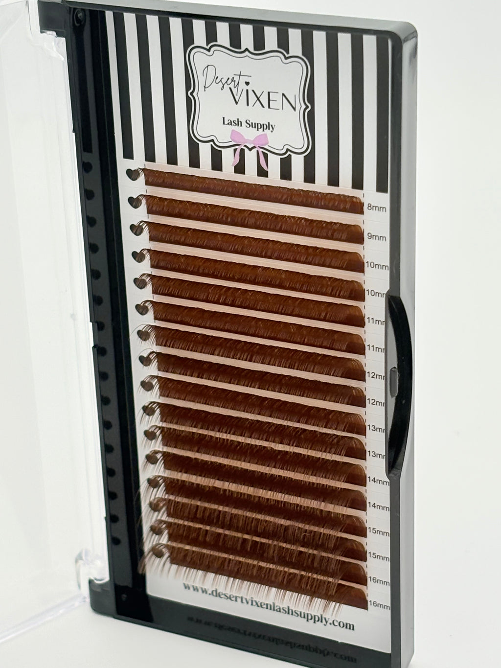 Medium Brown Cashmere Lash Extensions .05 – CC & D Curl Mixed Tray 16 Row